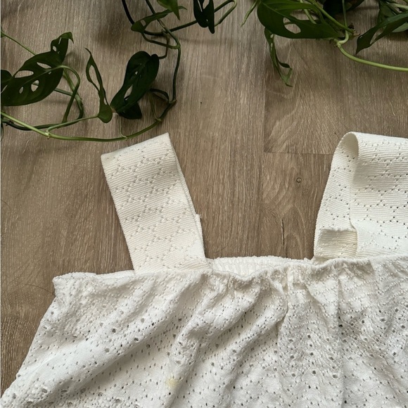 ALC White Eyelet Knit Crop Top - Picture 6 of 11